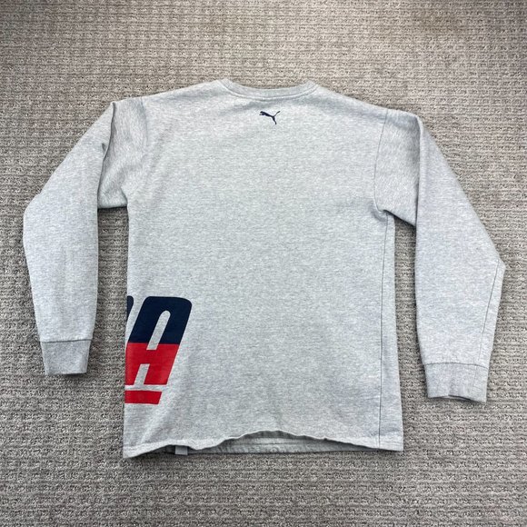 PUMA Sweater Youth Extra Large XL 18-20 YRS Gray Pull Over Sweatshirt Spell Out - Picture 2 of 10